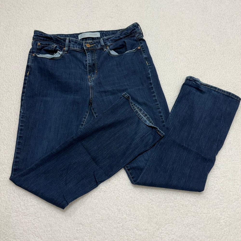 Signature by Levi Strauss Mid Rise Bootcut Jeans‎ Blue 16L W33 L34